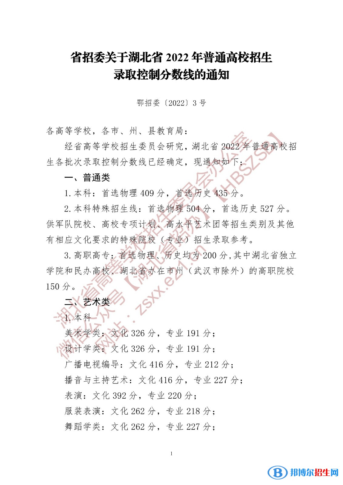 2022湖北高考分?jǐn)?shù)線一覽表（本科、?？疲? title=