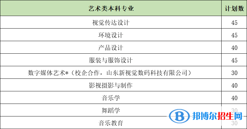 山東女子學院藝術類專業(yè)有哪些？