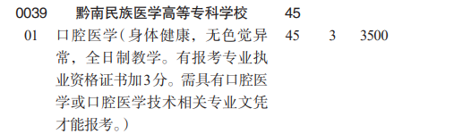 黔南民族醫(yī)學(xué)高等專(zhuān)科學(xué)校分類(lèi)考試招生2023年學(xué)費(fèi)一覽表